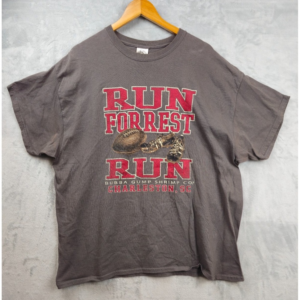 Run Forrest Run Men's Tshirt Bubba‎ Gump Shrimp Co Brown Size XXL Charleston SC